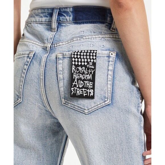 Free People x Ksubi Nine O Heavenz Sliced High Rise Cropped Jeans $260 Sz 26 - Picture 9 of 10